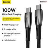  Cáp Sạc Nhanh Công Suất Cao Baseus Glimmer Series Fast Charging Data Cable Type-C to Type-C 100W 