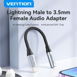  Cáp Chuyển Âm Thanh Lightning to 3.5mm VENTION BMB (Male to Female, 48KHz@16bit, DAC Chip) 