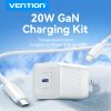  Bộ Sạc Nhanh GaN Kèm Cáp VENTION FEP (Type-C, 20W) 