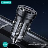  Tẩu Sạc Dành Cho Ô Tô USAMS CC175 C35 45W (Transparent, USB-A + Type-C, with Light) 