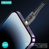  Cáp Sạc Nhanh C To Lightning USAMS SJ588 20W (1.2m, Trong suốt, Digital Display) 