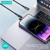  Cáp Sạc Nhanh C To Lightning USAMS SJ588 20W (1.2m, Trong suốt, Digital Display) 