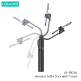  Gậy Selfie Tripod có Remote điều khiển USAMS ZB256 Wireless Selfie Stick With Tripod (Max Length: 1.13m) 