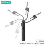  Gậy Selfie Tripod có Remote điều khiển USAMS US-ZB256 Wireless Selfie Stick With Tripod (Max Length: 1.13m) 