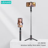  Gậy Selfie Tripod có Remote điều khiển USAMS US-ZB256 Wireless Selfie Stick With Tripod (Max Length: 1.13m) 