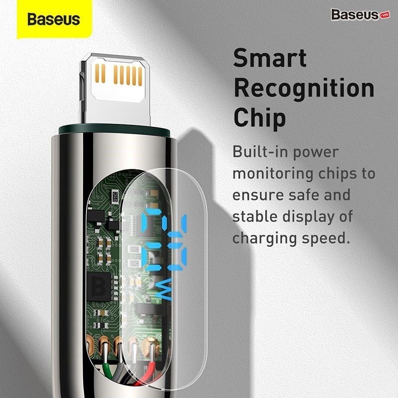 Cáp sạc nhanh tích hợp màn hình LED Baseus Display Fast Charging Data Cable Type-C to IP 20W 