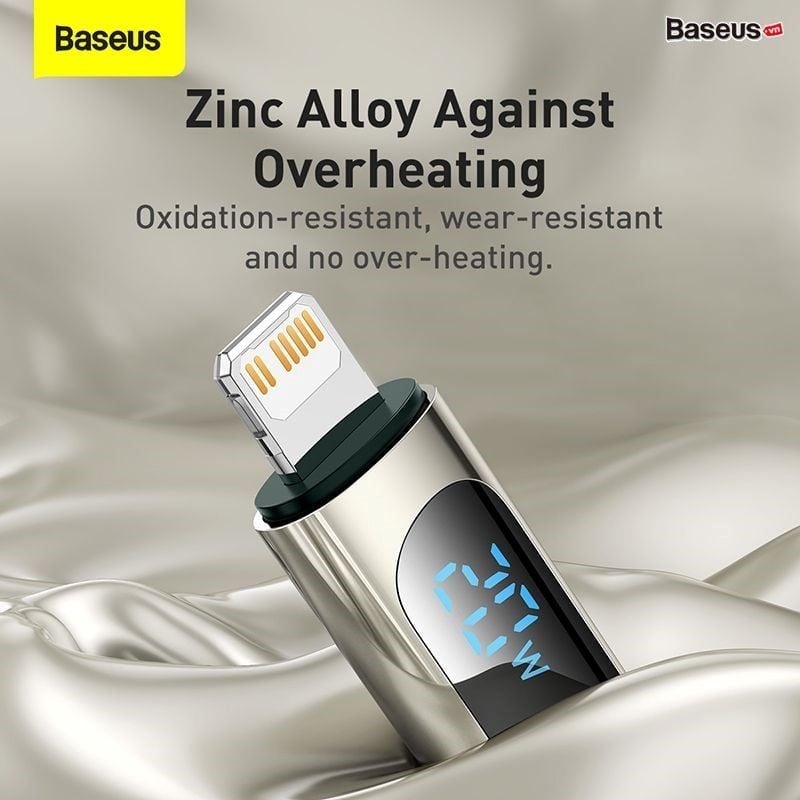  Cáp sạc nhanh tích hợp màn hình LED Baseus Display Fast Charging Data Cable Type-C to IP 20W 