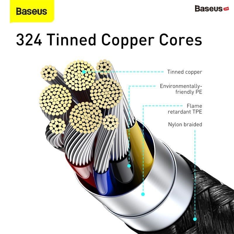  Cáp sạc nhanh C to C 100W Baseus Display Fast Charging Data Cable (100W, 20V/5A, 480Mbps, LED indicator, E-marker chip, QC/PD Quick charge cable) 