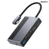 Hub chuyển đổi 6 in 1 Baseus Magic Multifunctional cho iPad/ Macbook and Surface Pro 7 (Type-C to USB 3.0, SD/TF 3.0, HDMI 4K60Hz, AUX 3.5mm, Type C PD100W, HUB with a Retractable Clip Standard Edition) 