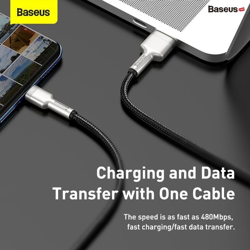  Cáp sạc nhanh, siêu bền Baseus Cafule Metal Series Type C 40W (USB to Type C, Zinc Alloy Material, Super Quick charge  Data Cable ) 