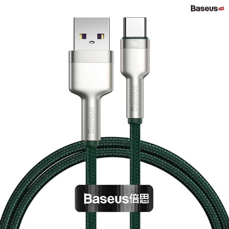  Cáp sạc nhanh, siêu bền Baseus Cafule Metal Series Type C 40W (USB to Type C, Zinc Alloy Material, Super Quick charge  Data Cable ) 