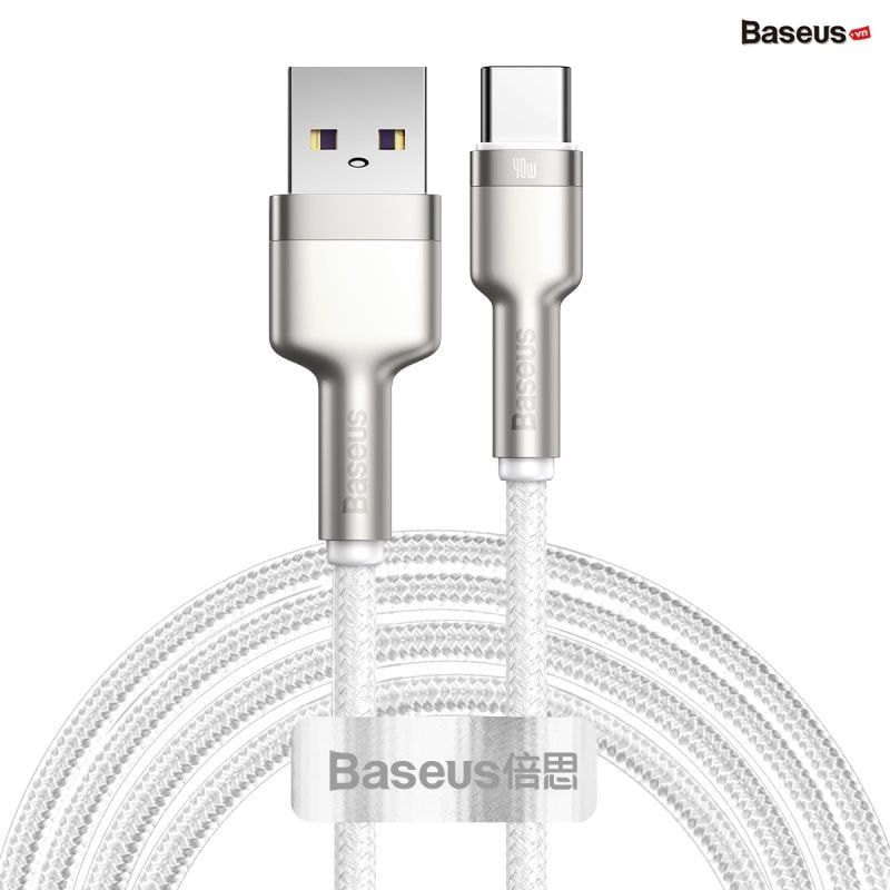  Cáp sạc nhanh, siêu bền Baseus Cafule Metal Series Type C 40W (USB to Type C, Zinc Alloy Material, Super Quick charge  Data Cable ) 