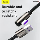  Cáp sạc nhanh, vải dù siêu bền, đầu gập 90 độ Baseus Legend Series Elbow Type C 66W (LED/Elbow Design, USB to Type C Fast Charging Cable) 