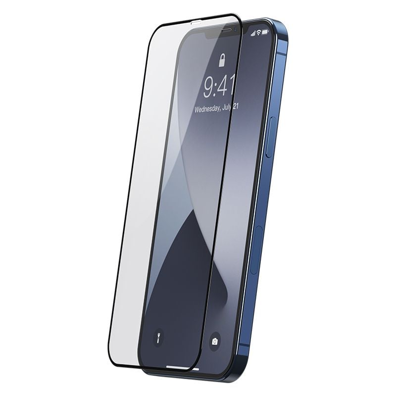 Baseus 0.25mm Full-screen and Full-glass Tempered Glass Film For iP 6.7inch 2020(2pcs/pack) Black