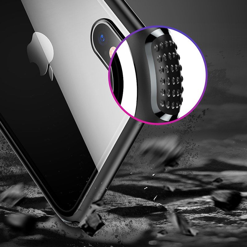  Ốp lưng kính cường lực viền Silicone chống sốc Baseus See-through Glass Case cho iphone XS/ XR/ XS Max (Tempered Glass + Soft Silicone ) 