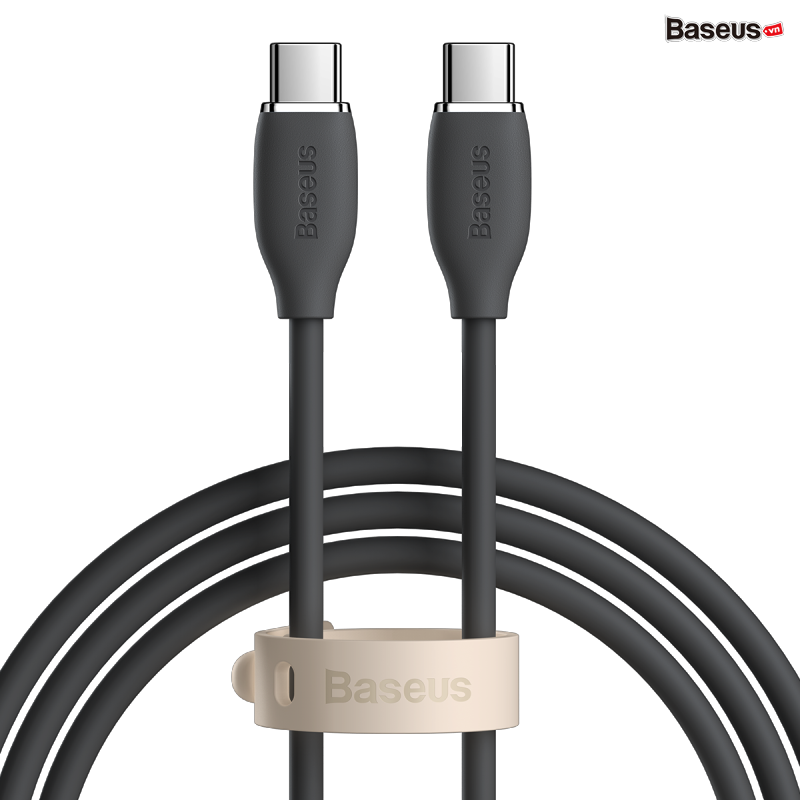 Cáp sạc nhanh C to C Baseus Jelly Liquid Silica Gel Fast Charging Data Cable Type-C to Type-C 100W 1.2m Black