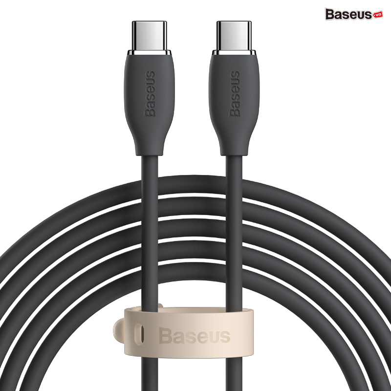 Cáp sạc nhanh C to C Baseus Jelly Liquid Silica Gel Fast Charging Data Cable Type-C to Type-C 100W 2m Black