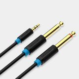  Dây cáp âm thanh chất lượng cao AUX Audio VENTION BACBF (3.5mm to 6.35mm, 3.5mm Male to Dual 6.35mm Male) 