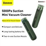 Máy hút bụi pin sạc cầm tay dùng cho xe hơi Baseus A2 Car Vacuum Cleaner ( 70W, 5000Pa, Vacuum Portable Cleaner for Car ) 