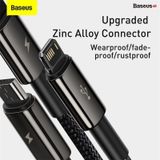  Cáp sạc 3 đầu siêu bền Baseus Tungsten Gold Series 3 in 1 (USB to Type C/ Lightning/ Micro USB, 3.5A Fast Charging  Data Cable ) 