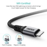  Cáp sạc nhanh, vải dù siêu bền chuẩn MFI Choetech IP0039/IP00401/iP0042 Type C to Lightning PD cho iPhone/iPad (1.2m, MFi Certified Fast Charge Cable) 