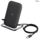  Đế sạc nhanh không dây Baseus Rib 15W cho iPhone/Samsung/ Xiaomi/ Oppo (Horizontal and Vertical Holder Wireless Quick Charger ) 