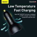  Tẩu Sạc Nhanh Công Suất Cao Baseus Multi Port Car Fast Charger 160W (USB + Dual Type C Port, Tặng Kèm Cáp C to C 100W, Quick Charge™ 5.0) 