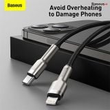  Cáp sạc nhanh C to Lightning 20W cho iPhone 12 Series Baseus Cafule Metal Series (20W, Type C to Lightning Fast charge  Data Cable) 