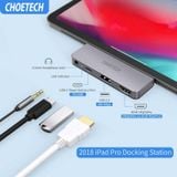  Hub chuyển đa năng 4 in1 CHOETECH M13 cho Macbook/iPAD/Surface/Laptop/SmartPhone (HUB-M13, Type C to HDMI 4K@60Hz, AUX, USB, Type C PD Fast Charge) 