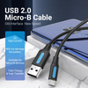  Cáp sạc nhanh Micro USB VENTION COLBF (3A, USB-A to Micro USB, 1m) 