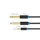  Dây cáp âm thanh chất lượng cao AUX Audio VENTION BACBF (3.5mm to 6.35mm, 3.5mm Male to Dual 6.35mm Male) 