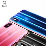  Ốp lưng trong suốt chuyển màu Baseus Aurora Case cho iPhone X (Luxury Gradient Hard Plastic Case) 