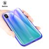  Ốp lưng trong suốt đổi màu Baseus Laser Luster Glass Case cho iPhone X ( Soft Silicone Edge , Tempered Glass Back Cover) 