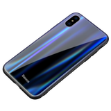  Ốp lưng trong suốt đổi màu Baseus Laser Luster Glass Case cho iPhone X ( Soft Silicone Edge , Tempered Glass Back Cover) 