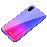  Ốp lưng trong suốt đổi màu Baseus Laser Luster Glass Case cho iPhone X ( Soft Silicone Edge , Tempered Glass Back Cover) 