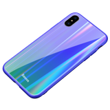  Ốp lưng trong suốt đổi màu Baseus Laser Luster Glass Case cho iPhone X ( Soft Silicone Edge , Tempered Glass Back Cover) 
