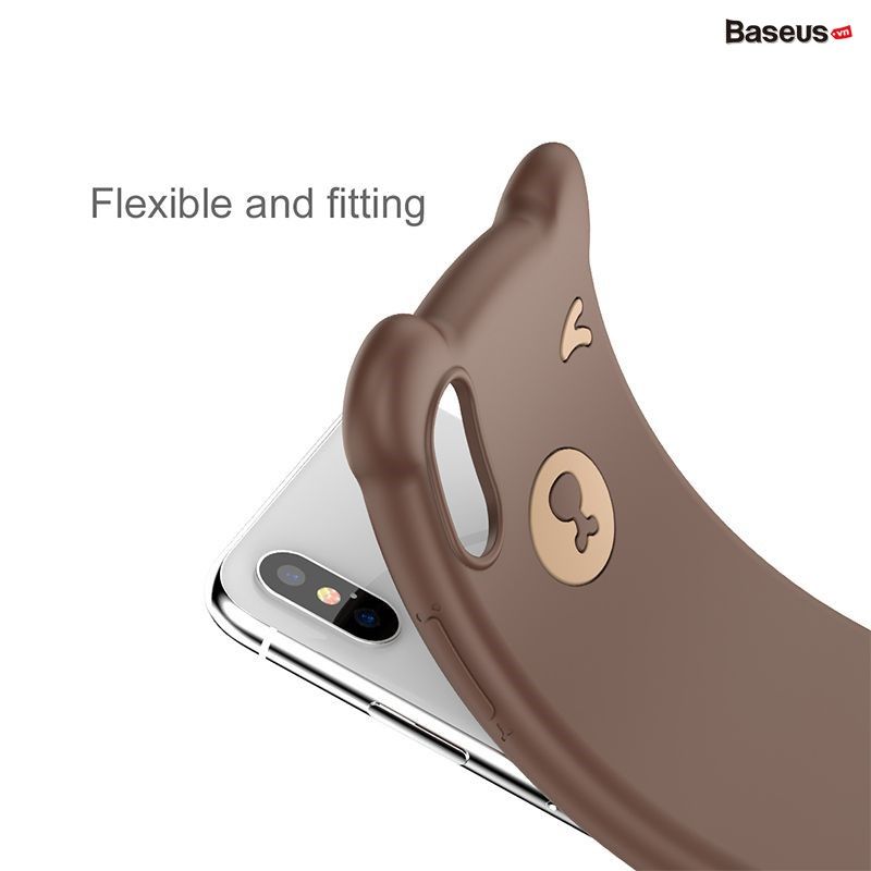  Ốp lưng hình gấu siêu dễ thương Baseus Bear Silicone Case dùng cho iPhone X/ XS/ XR/ XS Max 