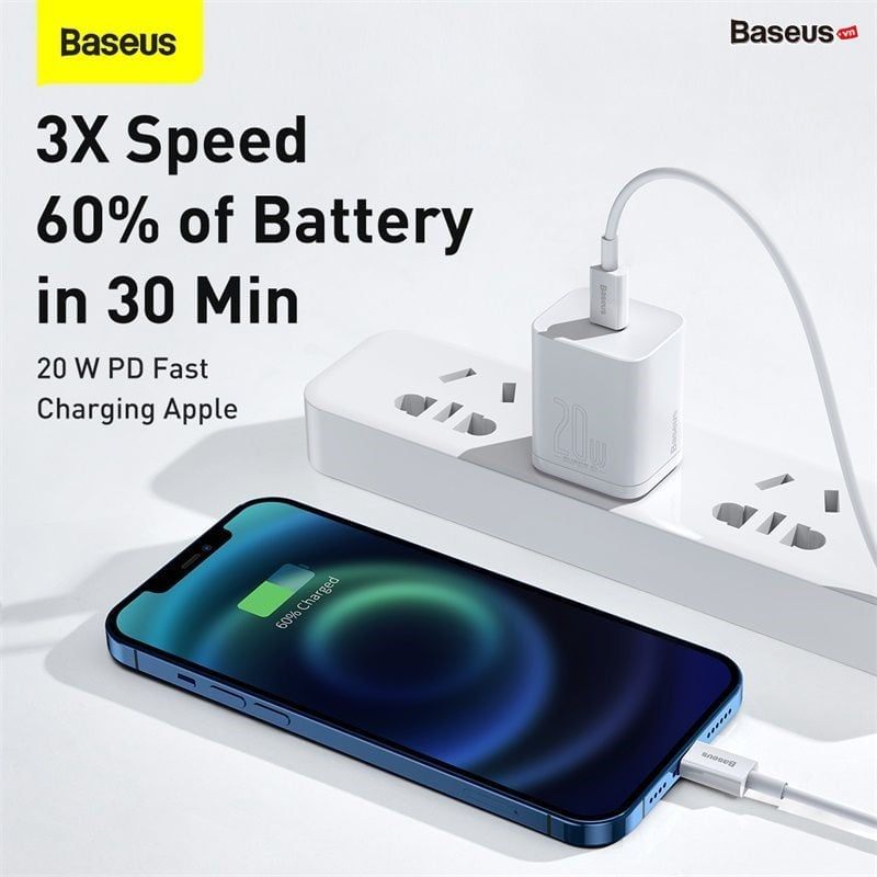  Cáp sạc nhanh siêu bền C to Lightning Baseus Superior Series PD 20W cho iPhone 12/11 Series (Type C to Lightning PD 20W/18W Fast charge  480Mbps Data, TPE Cable) 