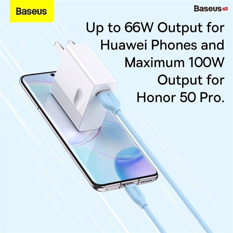  Cáp Sạc Nhanh USB sang Type C 100W Baseus Jelly Liquid Silica Gel Fast Charging Data Cable 