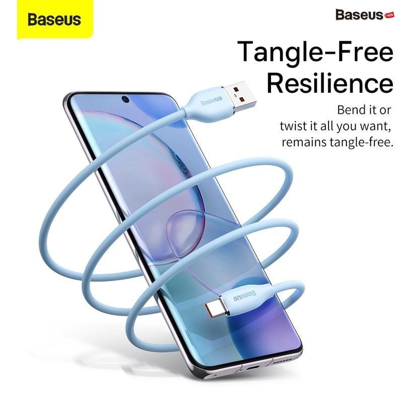  Cáp Sạc Nhanh USB sang Type C 100W Baseus Jelly Liquid Silica Gel Fast Charging Data Cable 