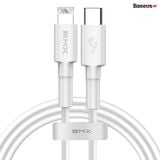  Cáp sạc nhanh C to Lightning có MFI Baseus BMX Mini White PD 18W cho iPhone/ iPad ( Type-C to Lightning, Power Delivery Fast Charge, MFi certified Cable ) 