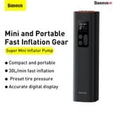  Máy bơm lốp xe thế hệ mới Baseus Super Mini Inflator Pump (12V/0.2 ~150PSI, 30L/min, LED Display, Portable Car Pump) 