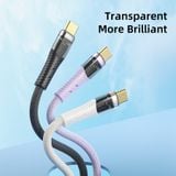  Cáp Sạc Nhanh C to C/USB to C ROCK Z21 Transparency Series 100W/6A (1.2m) 