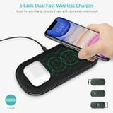  Đế sạc nhanh không dây 2 in 1 Choetech T535-S 5-Coil Dual Wireless Fast Charger 