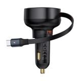  Tẩu Sạc Nhanh Kèm Cáp Dây Rút Baseus Enjoyment Pro Car Charger U+Retractable 