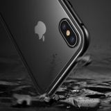  Ốp lưng nam châm Baseus Magnetic Metal Bumper Case cho iPhone X (Khung kim loại siêu bền , chống va đập - Mặt lưng kính cường lực ) 