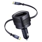  Tẩu Sạc Đa Năng Kèm Cáp Sạc Baseus Enjoyment Max 60W (With Built-in C+Lightning / C+C Retractable Cables 0.8m, 180° Rotation Design) 