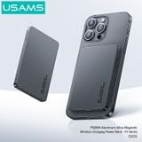  Pin Sạc Dự Phòng Không Dây Siêu Mỏng USAMS CD231 5000mAh 20W (15W Wireless Charging) 