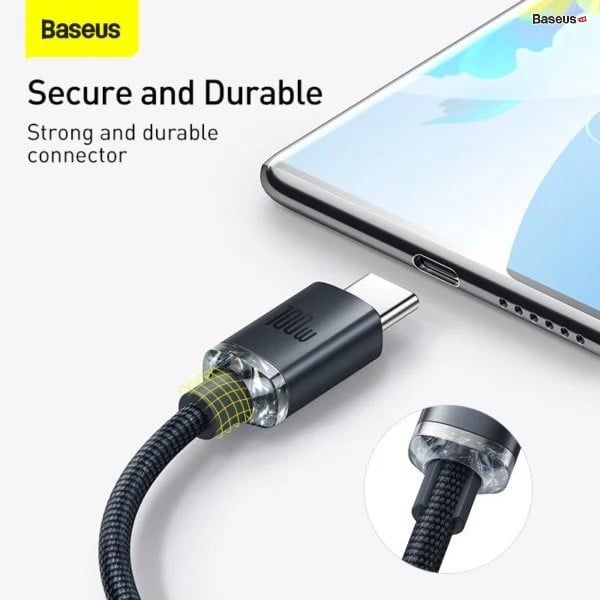  Cáp Sạc Siêu  Nhanh Baseus Crystal Shine Series Fast Charging USB to Type-C 100W (Supercharge 5A  Data Cable) 