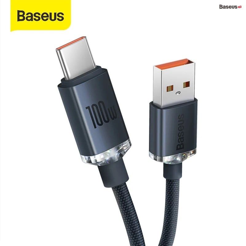  Cáp Sạc Siêu  Nhanh Baseus Crystal Shine Series Fast Charging USB to Type-C 100W (Supercharge 5A  Data Cable) 